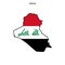 Map and Flag of Iraq Vector Design Template with Editable Stroke.