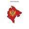 Map and Flag of Montenegro Vector Design Template with Editable Stroke.