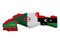 Map and flag of Morocco Algeria Tunisia 3D