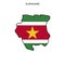 Map and Flag of Suriname Vector Design Template with Editable Stroke.