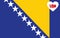 Map flag of Turkey inside a white heart shape on the flag of Bosnia and Herzegovina