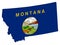 Map flag of the U.S. state of Montana Vector 3D illustration eps 10