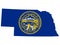 Map Flag of the U.S. state of Nebraska Vector