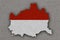 Map and flag of Vienna on felt
