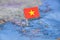 Map with flag of Vietnam