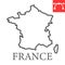 Map of France line icon, country and geography, france map sign vector graphics, editable stroke linear icon, eps 10.