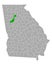 Map of Fulton in Georgia