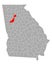 Map of Fulton in Georgia