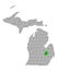 Map of Genesee in Michigan