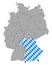Map of Germany with flag of Bavaria