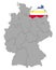 Map of Germany with flag of Mecklenburg-Vorpommern