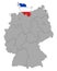 Map of Germany with flag of Schleswig-Holstein