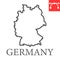 Map of Germany line icon, country and geography, germany map sign vector graphics, editable stroke linear icon, eps 10.