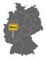 Map of Germany with road sign of Mainz