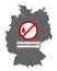 Map of Germany and traffic sign forest fire