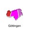 map of Gottingen geometric vector design template, national borders and important cities illustration1