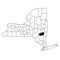 Map of Greene County in New York state on white background. single County map highlighted by black colour on New york map