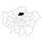 Map of haringey in Greater London province on white background. single County map highlighted by black colour on Greater London,