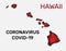 Map of Hawaii state and coronavirus infection