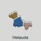Map of Hetauda geometric outline illustration design, country of Nepal map vector design template