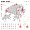 Map of Hong Kong Epidemic and Quarantine Emergency Infographic Template. Editable Line icons for Pandemic Statistics