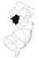 Map of hunterdon County in new jersey state on white background. single County map highlighted by black colour on new jersey map