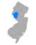 Map of Hunterdon in New Jersey