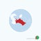 Map icon of Turkmenistan. Blue map of Asia with highlighted Turkmenistan in red color