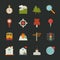 Map icons and location icons , flat design