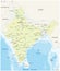 Map of India with the biggest cities and rivers
