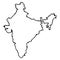 Map of india icon cartoon in black and white