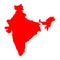 Map India.Red India Map. Map Of India Vector silhouette.India vector map.