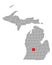 Map of Ionia in Michigan