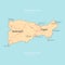 Map of the island of Capri, Italy, Campania.