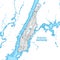 Map of the island of Manhattan, New York City