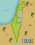Map of Israel in cartoon style.