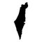 Map of Israel icon black color illustration flat style simple image