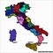 Map of Italy bright graphic illustration. Handmade drawing with map. Italy map with Italian major cities and regions.