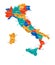 Map of Italy - highly detailed vector illustration