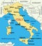 Map of Italy - illustration - vector