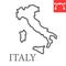 Map of Italy line icon, country and geography, italy map sign vector graphics, editable stroke linear icon, eps 10.
