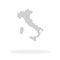 Map of Italy made with grey dots and shadow