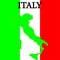 Map of Italy sign. Italy flag badge