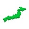 Map of Japan icon, isometric 3d style