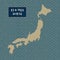 Map of Japan with japanese wave pattern