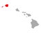 Map of Kauai in Hawaii