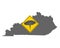 Map of Kentucky and traffic sign tornado warning