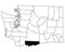 Map of klickitat County in Washington DC state on white background. single County map highlighted by black colour on WASHINGTON