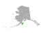 Map of Kodiak Island in Alaska