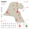 Map of Kuwait Epidemic and Quarantine Emergency Infographic Template. Editable Line icons for Pandemic Statistics